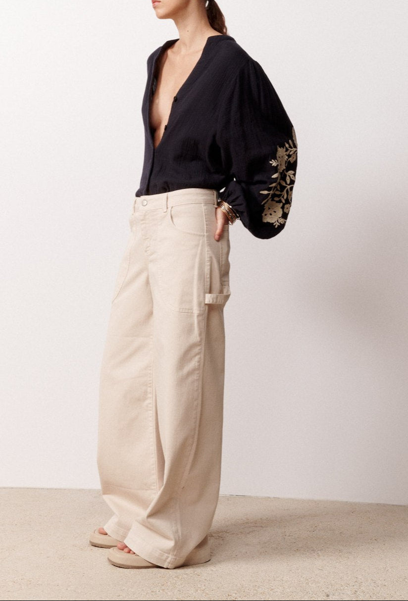 Pantalon Poches Gia - Beige