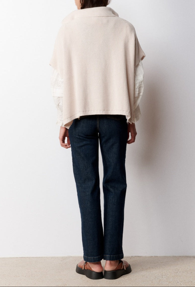 Pull Poncho Giulia - Ecru