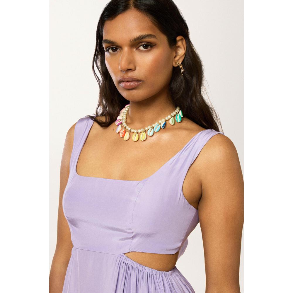 Robe Longue Vintage Spirit - Parme - Femme