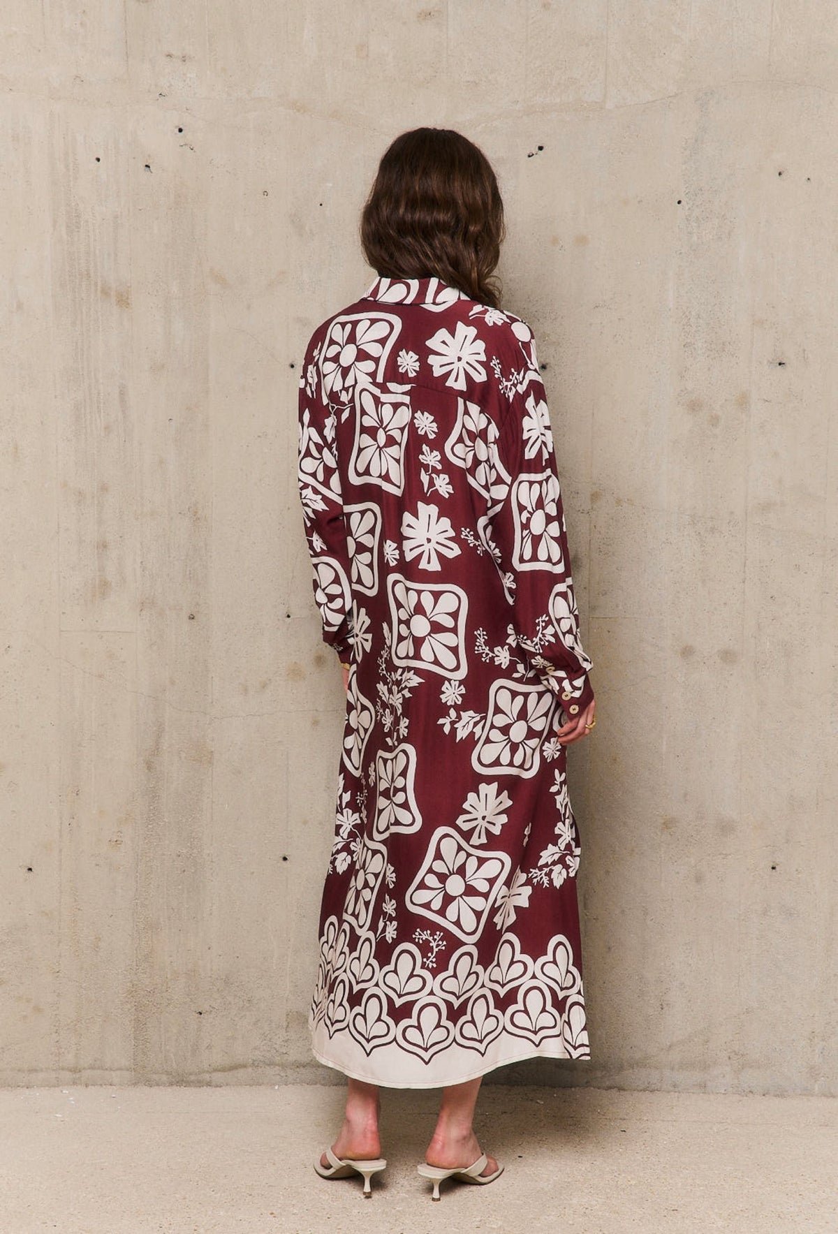 Jurk Stephanie Lange Mouwen - Bordeaux