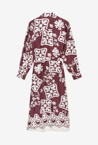 Jurk Stephanie Lange Mouwen - Bordeaux