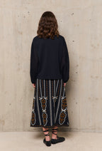 T-shirt Ml Sabrina - Zwart