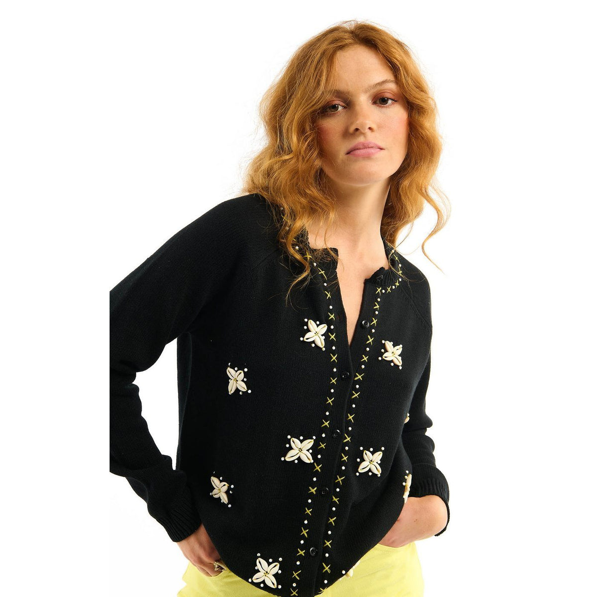 Prisla strikcardigan - Sort