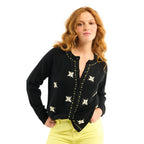 Prisla strikcardigan - Sort