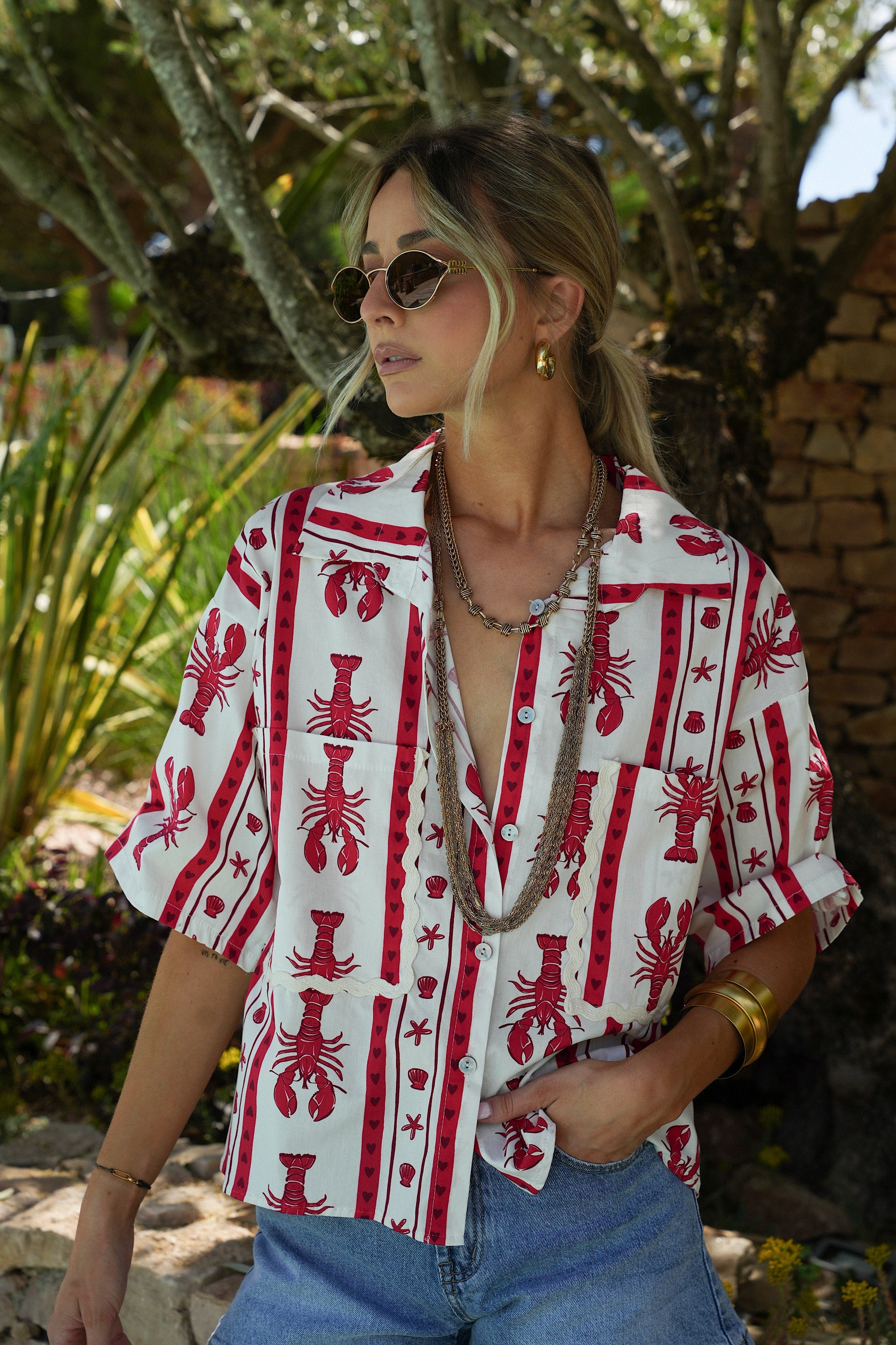 Camisa estampada Ulysse - Rojo