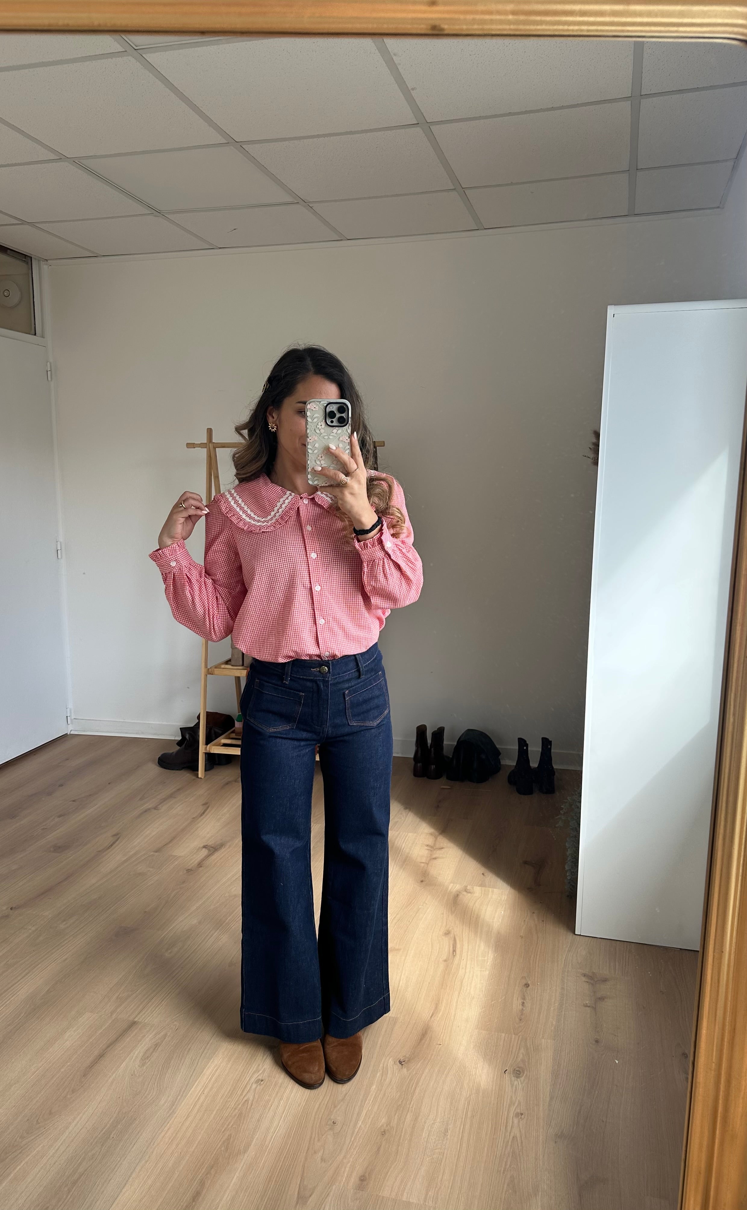 Anaëlle Claudine Collar Vichy Blouse