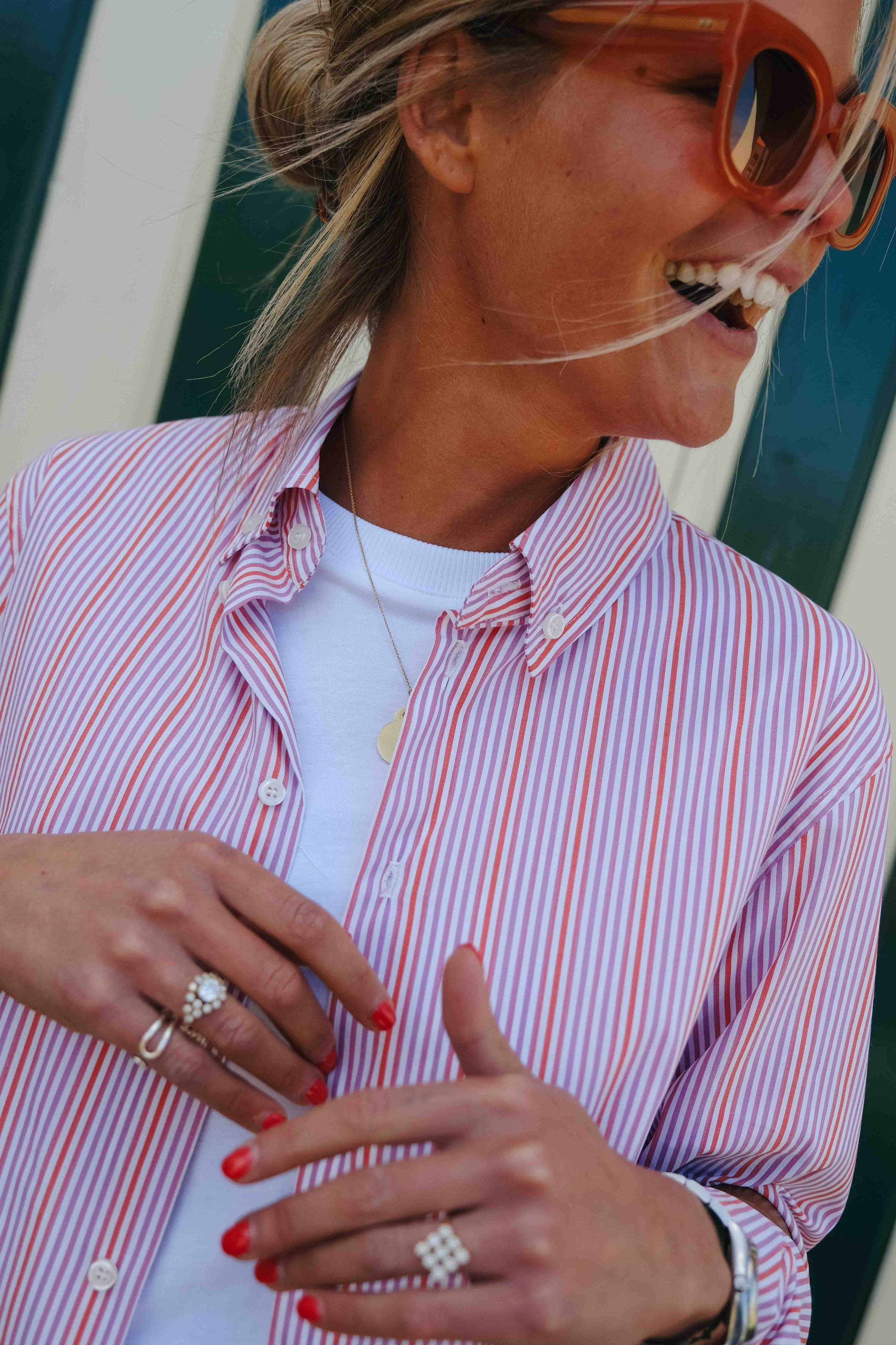 Mathilde Shirt Red/Parma Stripe
