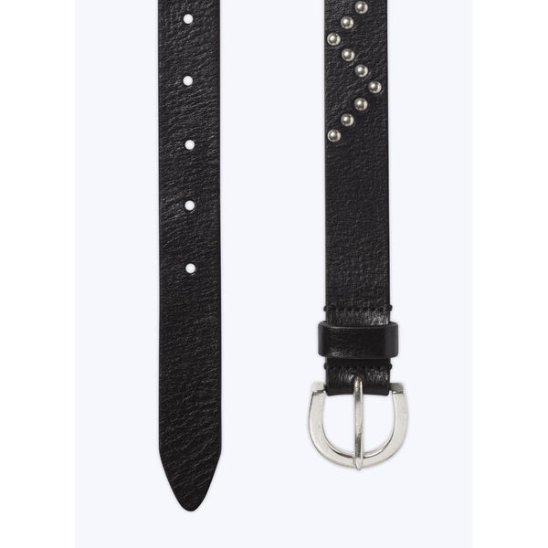 Fursac - Studded Cowhide Leather Belt - Black