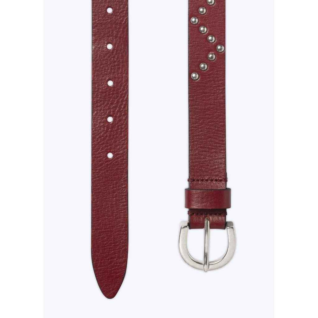 Fursac - Ceinture À Clous En Cuir De Vachette - Rouge