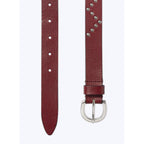Fursac - Ceinture À Clous En Cuir De Vachette - Rouge