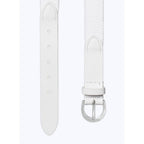 Fursac - Ceinture Tissée En Coton Et Cuir - Blanc