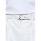 Fursac - Ceinture Tissée En Coton Et Cuir - Blanc