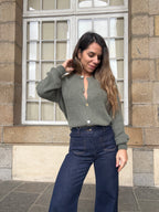 Prenda de punto de lana Léonie oliva