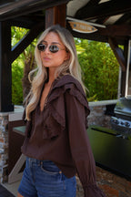 Blouse Volantée Artur - Chocolat