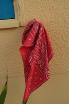 Red bandana scarf