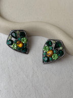 Boucles D’Oreilles Jean Louis Scherrer Vintage - Cristaux Verts
