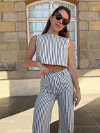 Top Rayé Marin Bleu