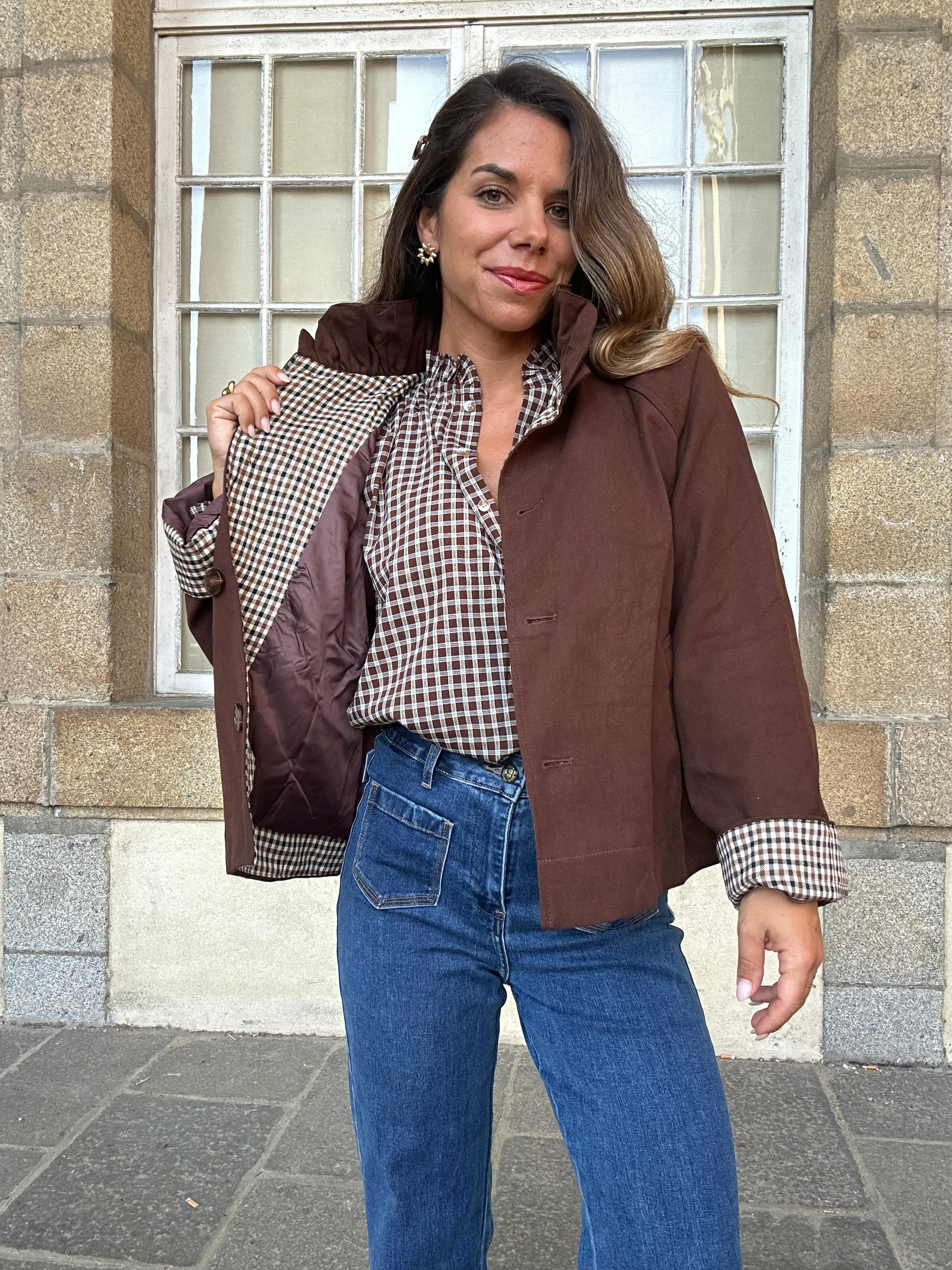 Veste Trench En Coton Chocolat Alice