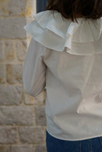 Joséphine Large Collar Blouse White