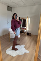 Jupe Effet Laine Lou Grise