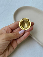 Anneau De Foulard Vintage - Rosace Florale Dorée