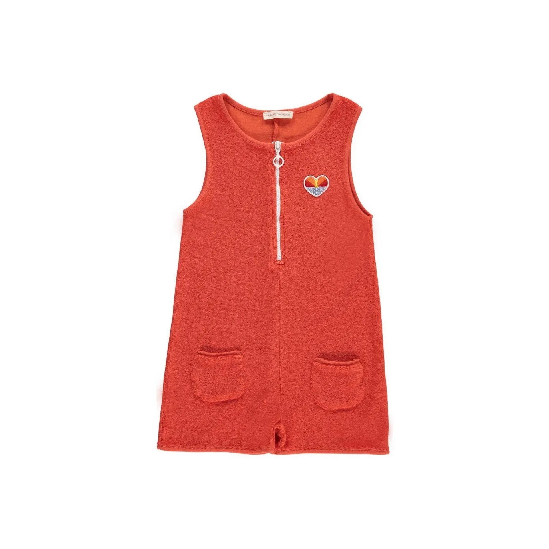 Hundred Pieces - Terry Playsuit Summer Crush - Mandarin - Girl