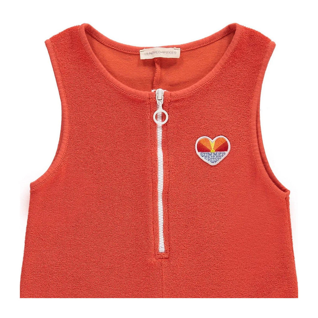 Hundred Pieces - Terry Playsuit Summer Crush - Mandarin - Girl