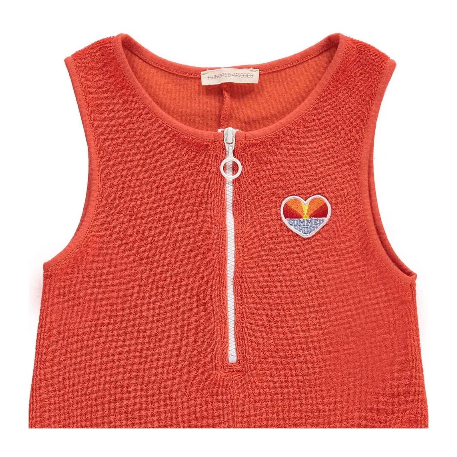 Hundred Pieces - Terry Playsuit Summer Crush - Mandarin - Girl