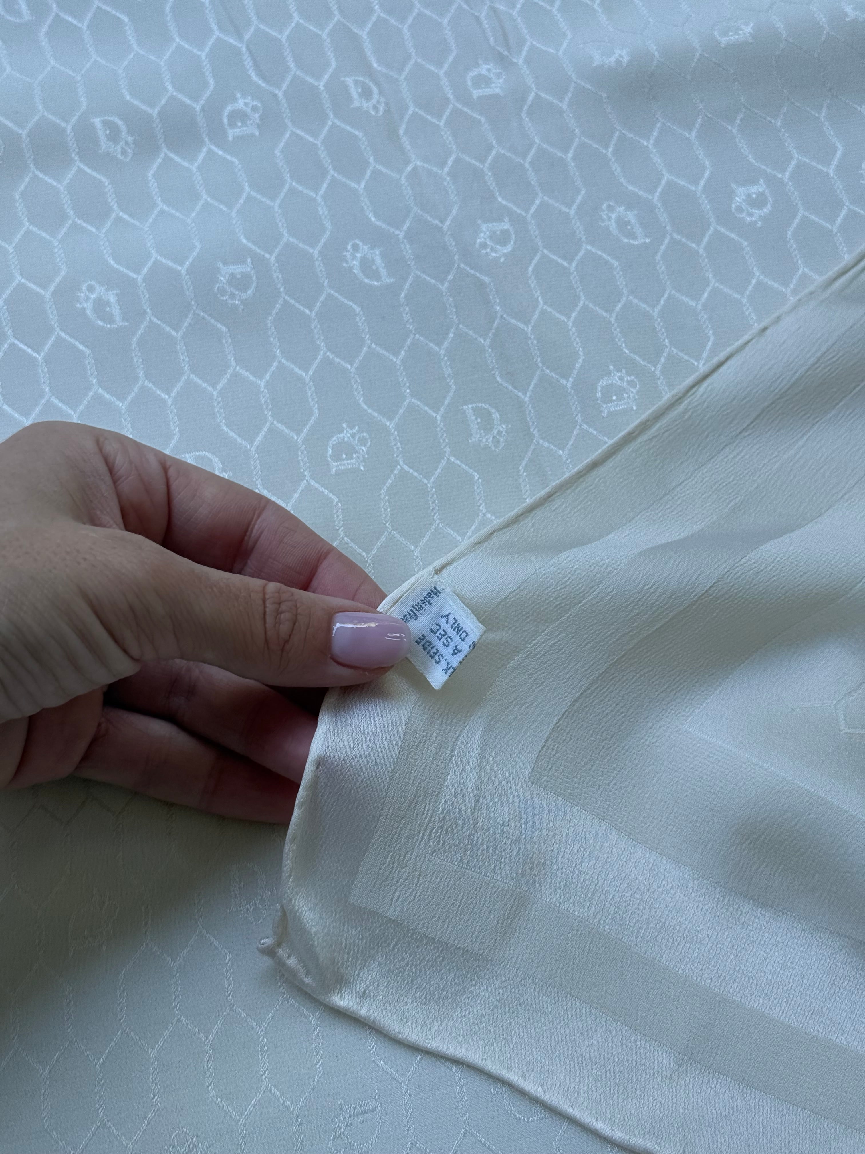 Vintage Christian Dior Scarf – Tone-on-Tone Monogram