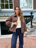 Edith brown Liberty print cotton trench jacket