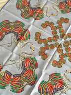 Cartier Scarf – Swan And Multicoloured Feather Patterns