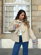 Veste À Capuche Amovible Garance Beige