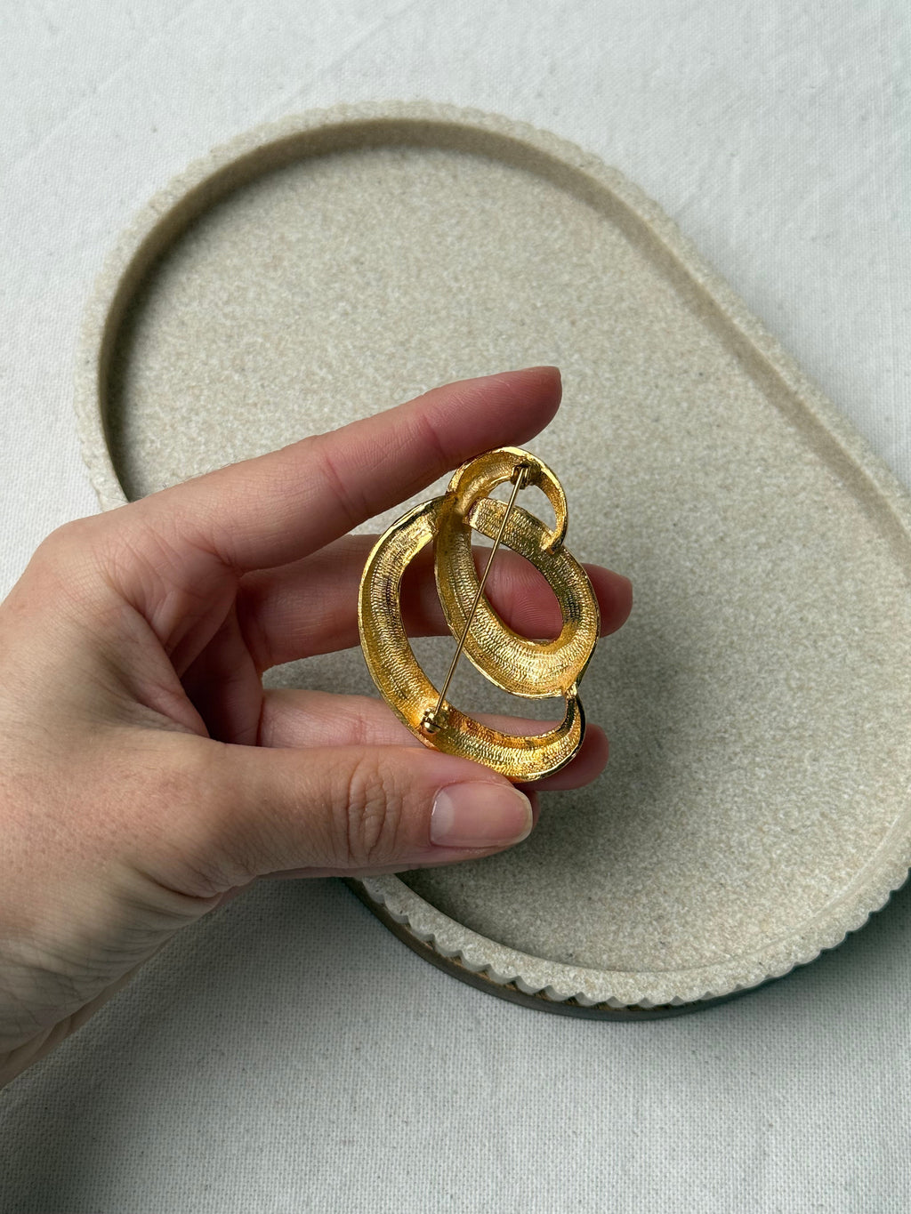Vintage Brooch - Brushed Spiral
