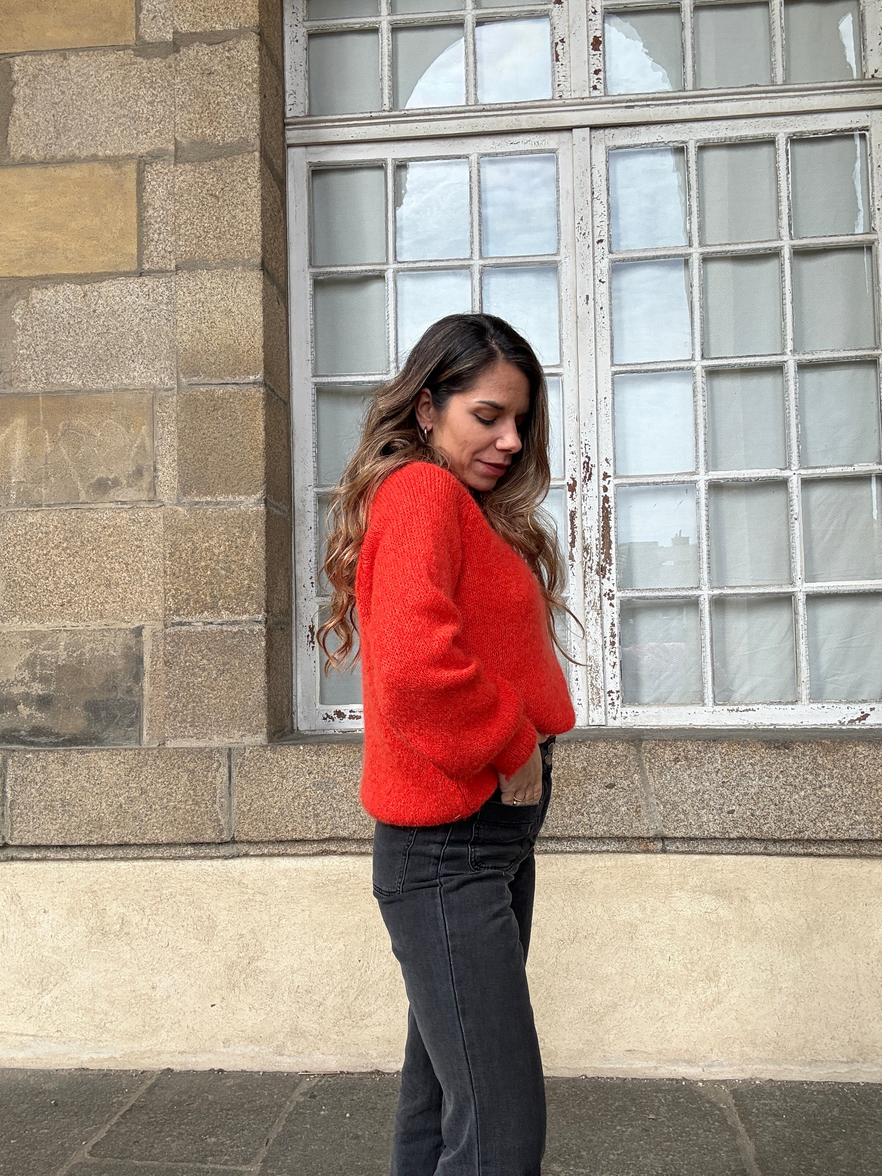 Pull Anna rouge orangé