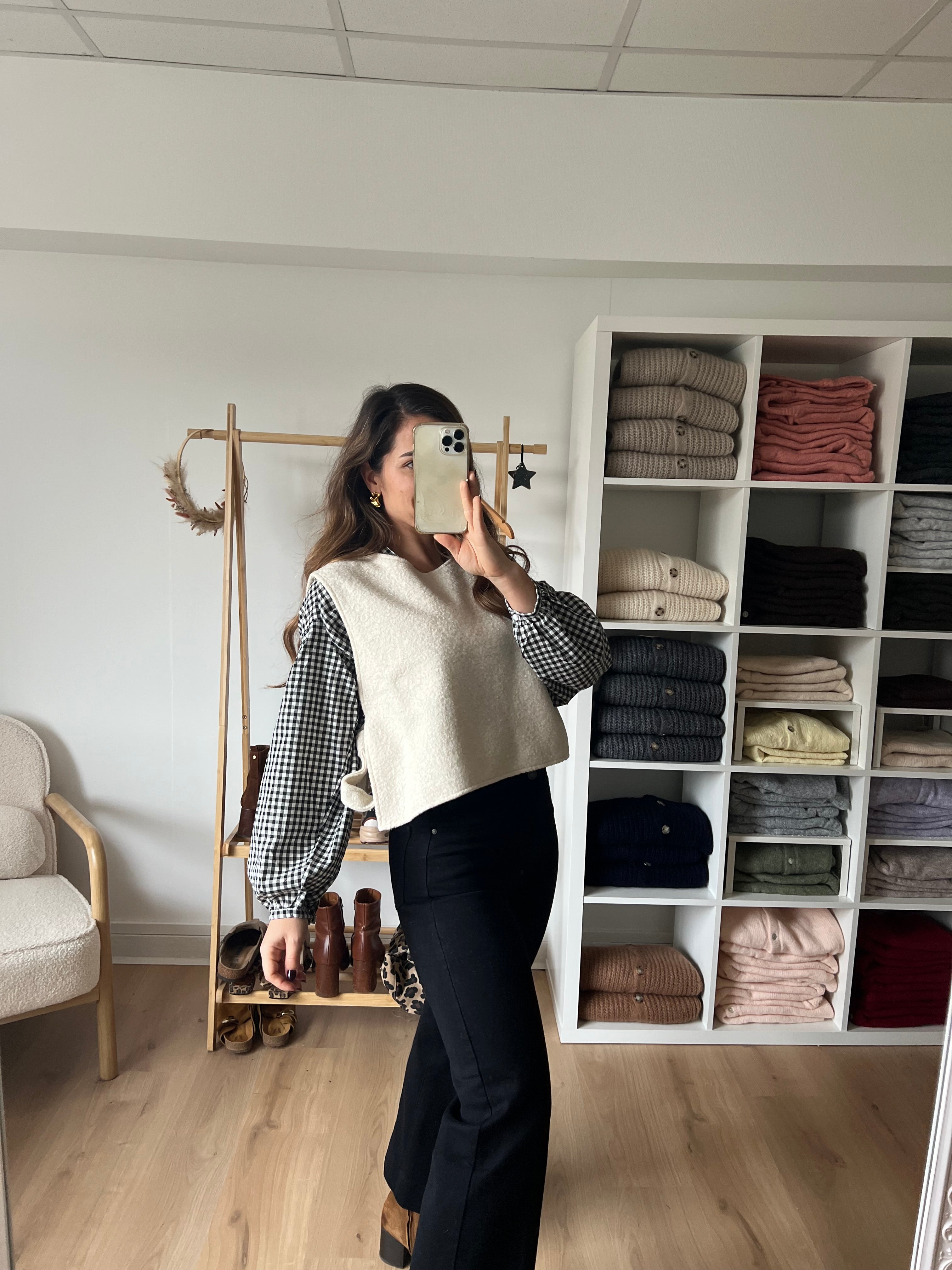 Blusa Vichy Negra Clothilde