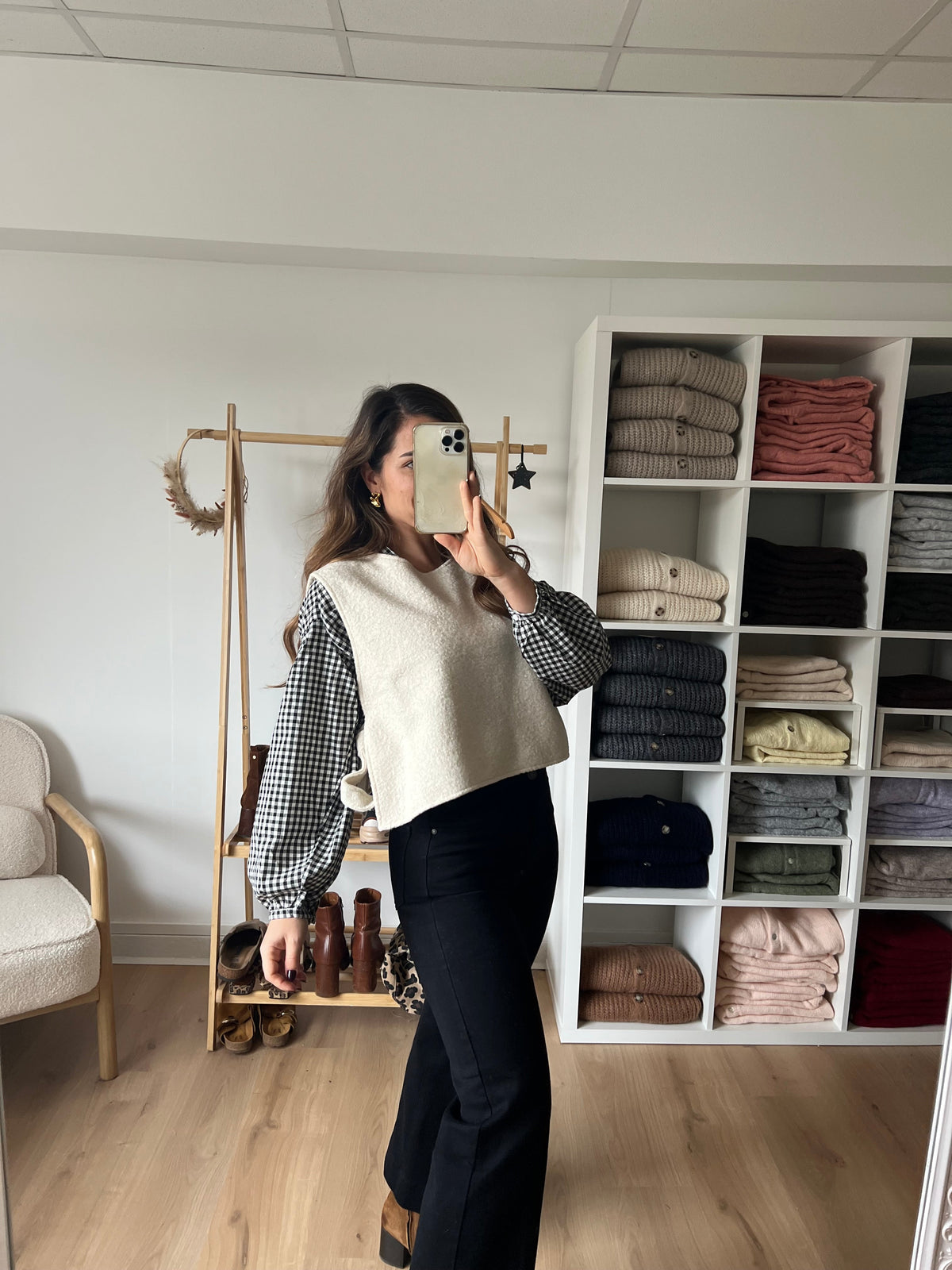 Blusa vichy negra Clothilde