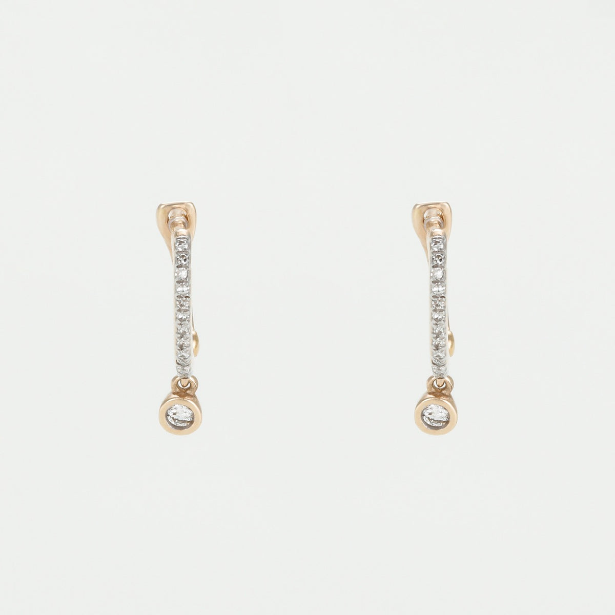Pendientes "Aros con Charms" D0,1/30Ct - Oro Amarillo 375/1000