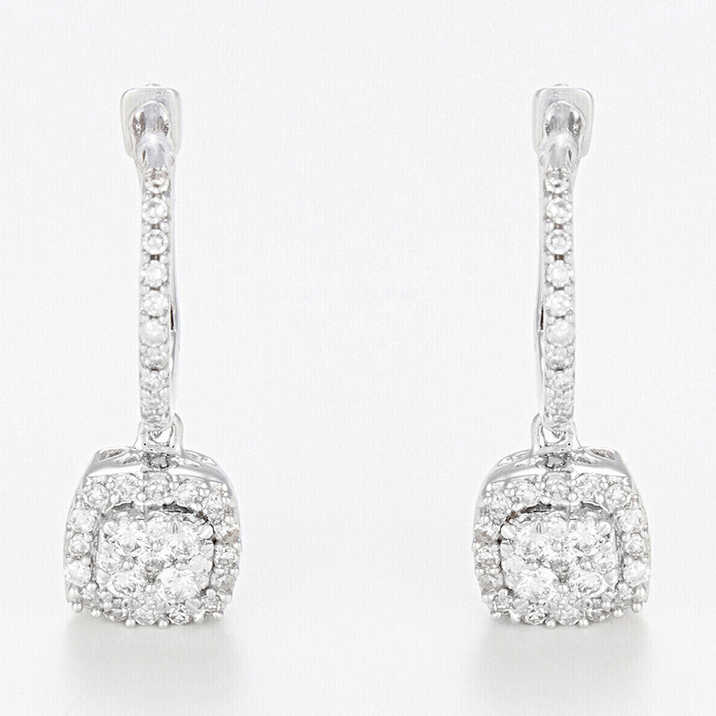 Pendientes "Quadra" D0.30/72 - Oro blanco 375/1000