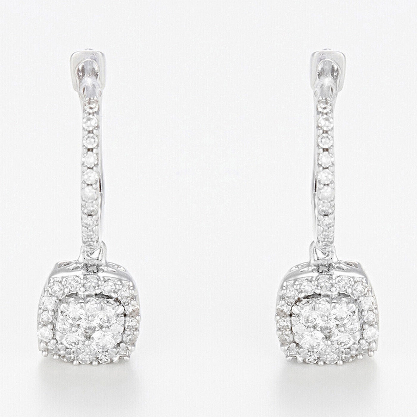 Pendientes "Quadra" D0.30/72 - Oro blanco 375/1000