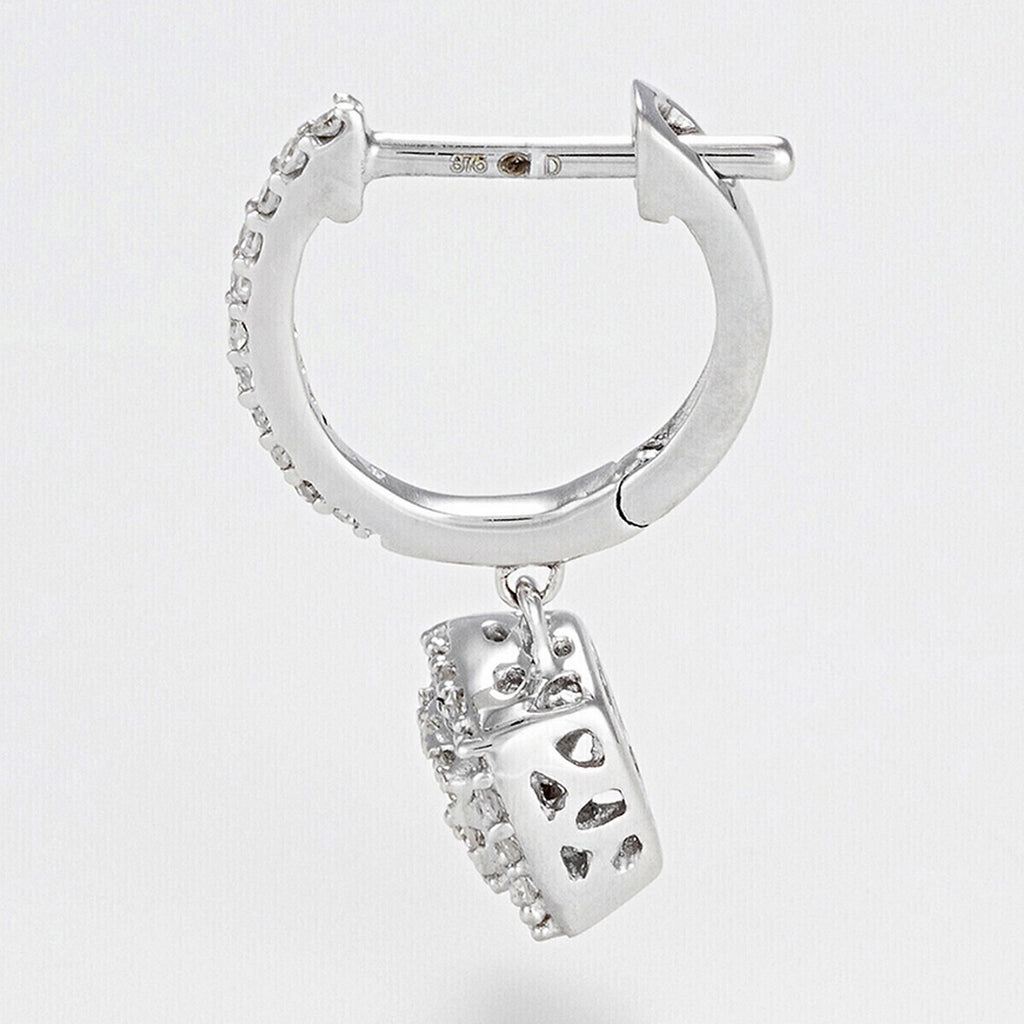Pendientes "Quadra" D0.30/72 - Oro blanco 375/1000