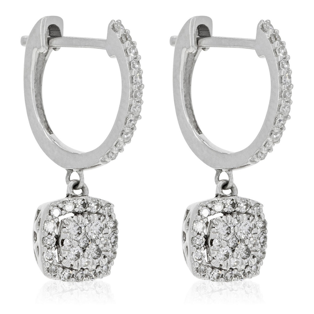 Pendientes "Quadra" D0.30/72 - Oro blanco 375/1000