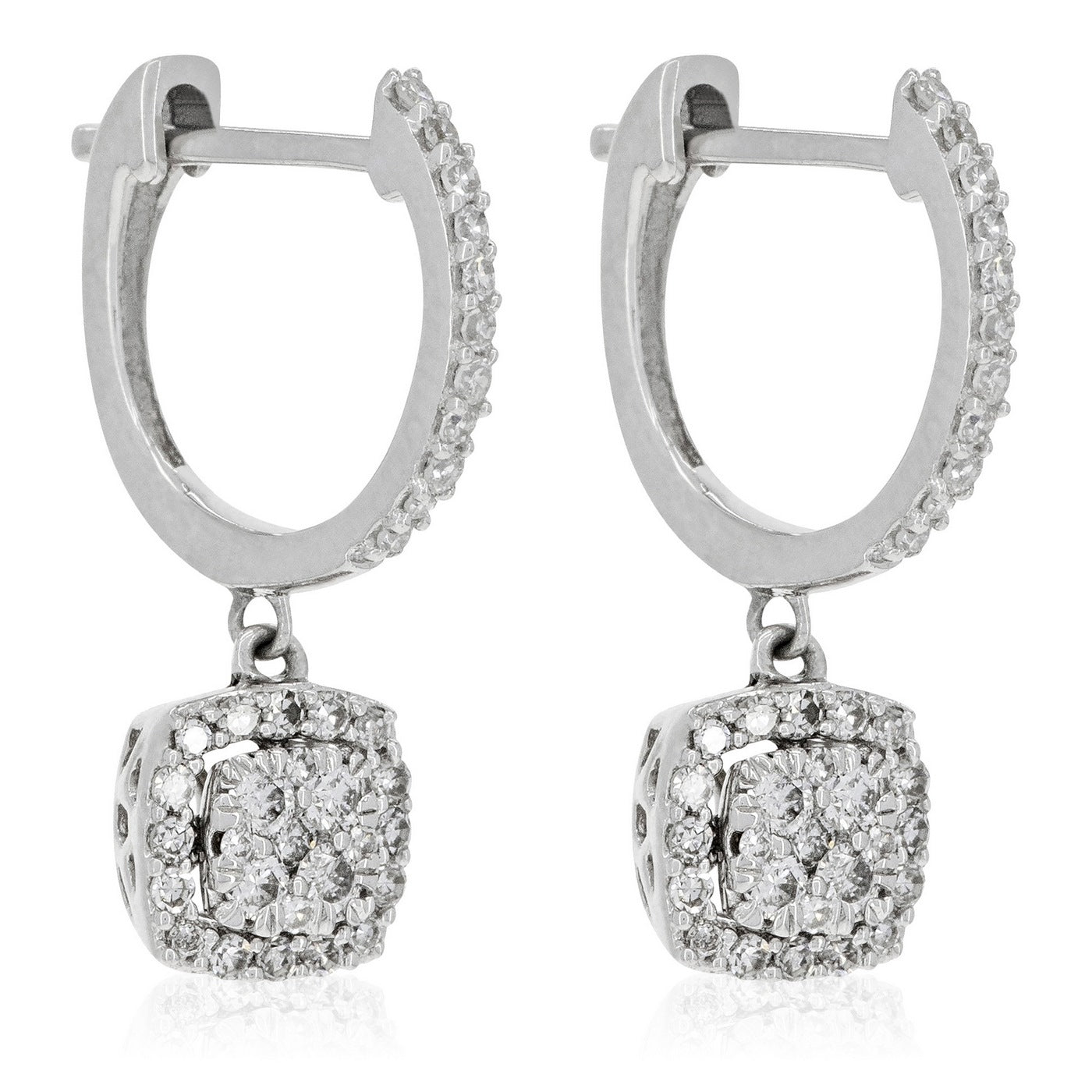 Pendientes "Quadra" D0.30/72 - Oro blanco 375/1000
