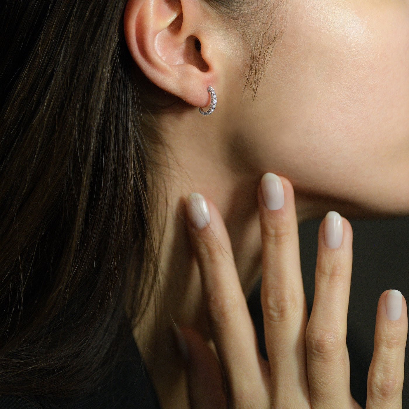 Pendientes "Euphorie" D0.30/18 - Oro blanco 375/1000