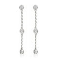 Pendientes, 'Tres Rondas Preciosas' Diamantes 0,09/6 - Oro blanco 375/1000