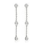 Pendientes, 'Tres Rondas Preciosas' Diamantes 0,09/6 - Oro blanco 375/1000