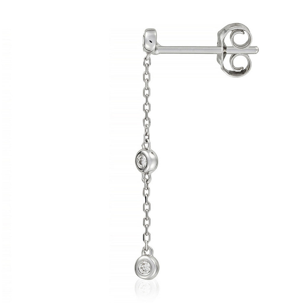 Pendientes, 'Tres Rondas Preciosas' Diamantes 0,09/6 - Oro blanco 375/1000