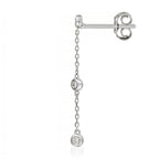 Pendientes, 'Tres Rondas Preciosas' Diamantes 0,09/6 - Oro blanco 375/1000
