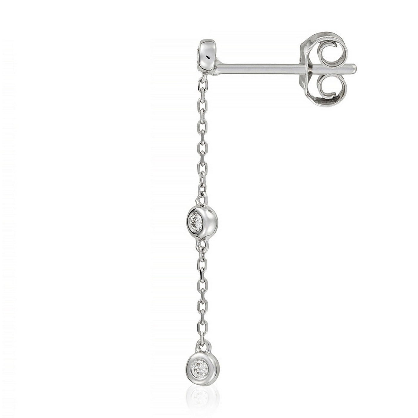 Pendientes, 'Tres Rondas Preciosas' Diamantes 0,09/6 - Oro blanco 375/1000