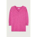 Jersey Cuello en V - Magenta Chine - Mujer