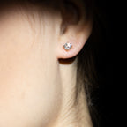 Pendientes "Un solo diamante de 1 quilate" D1Ct/2 - Oro amarillo 750/1000
